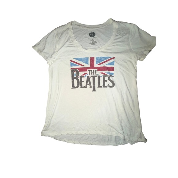 The Beatles Union Jack T Shirt And Lounge Shorts Set Women's, Size L, NWOT - Picture 3 of 7